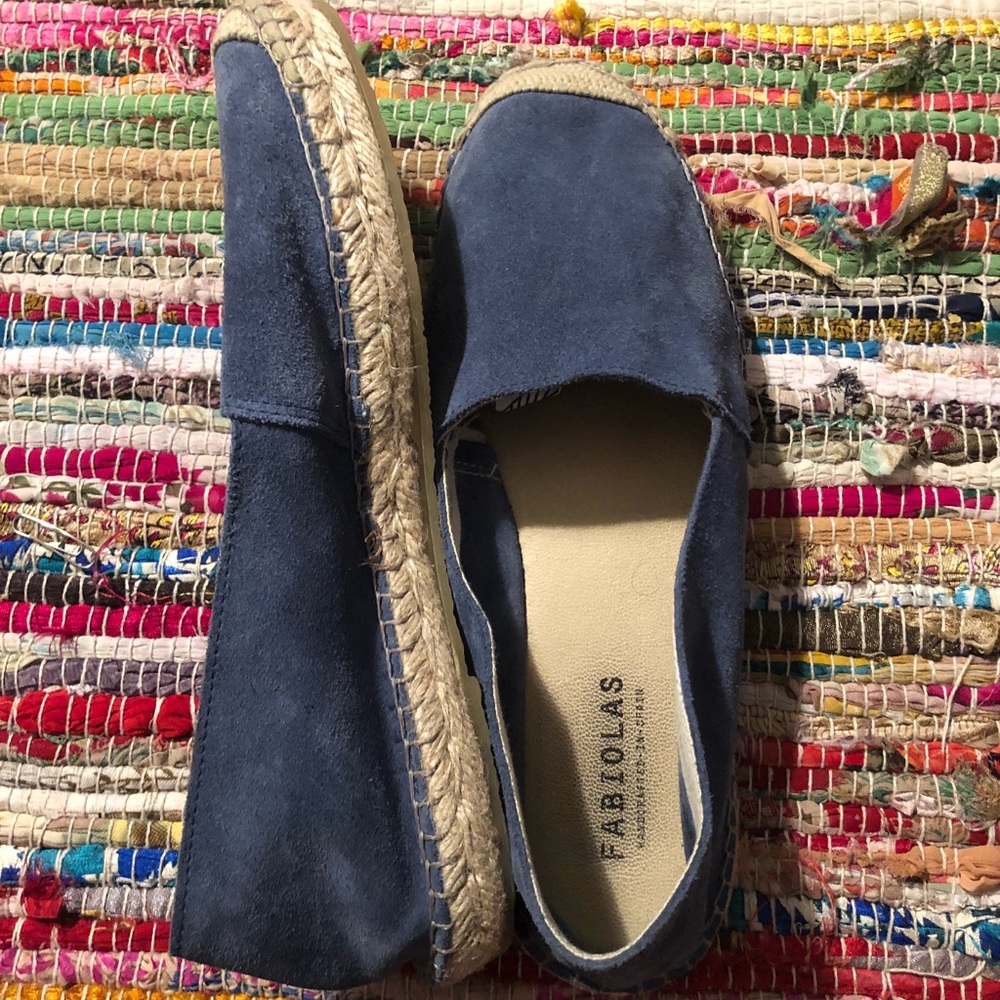 Blue Beschy Flats Made in Spain